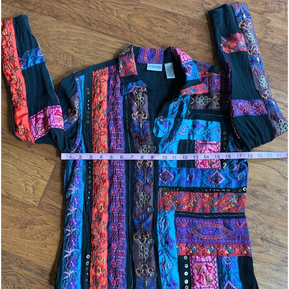Chico’s 90’s Embroidery Patchwork Jacket‎ - image 9